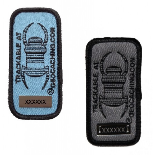 Geocaching Trackable Travel Bug Patch - Blue