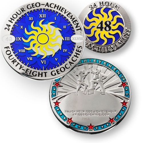 24 Hour - 48 Caches Geo Achievement Award Set