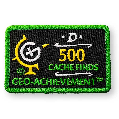500 Finds Geo-Achievement Patch